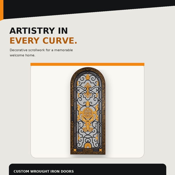 Buildora Contemporary Curved Iron Entrance Door