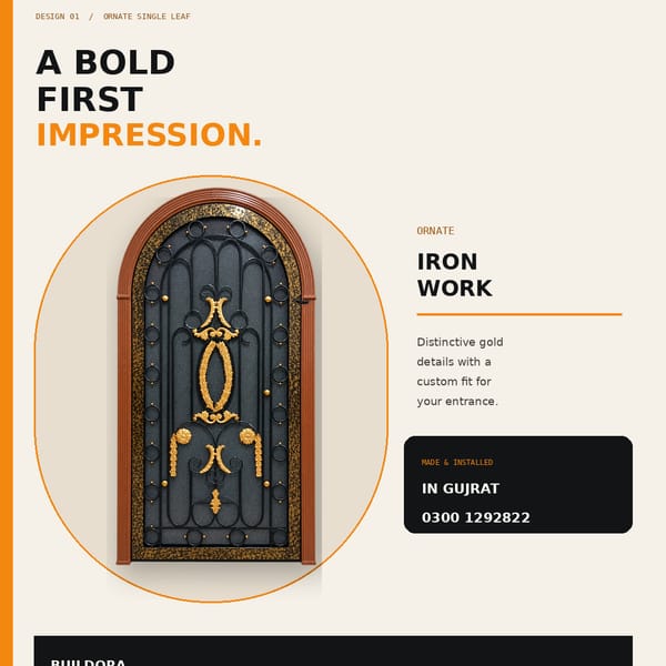 Buildora Modern Geometric Iron Main Entrance