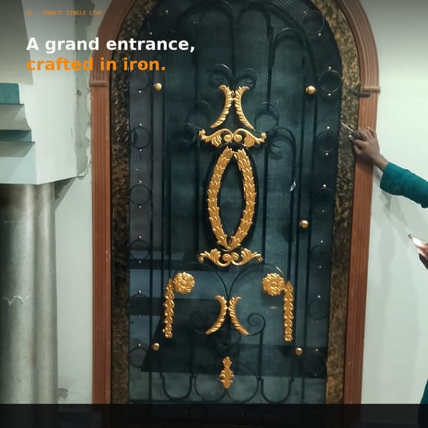 Buildora Handcrafted Ornate Wrought Iron Single Door