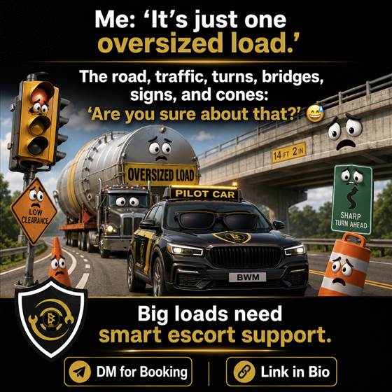 BWM Pilot Car Oversized Load Creative