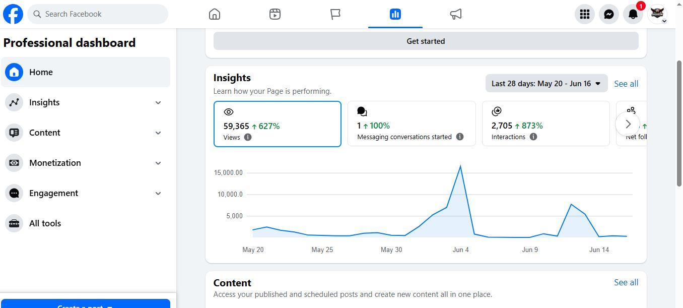 Shaheen Skies Facebook page insights